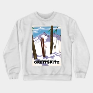 Greitspitz Switzerland & Austria Ski poster Crewneck Sweatshirt